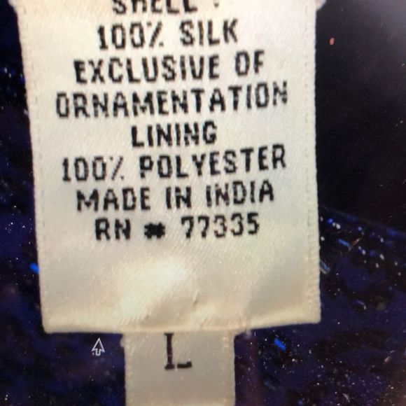 Scala 💯 Silk Beaded Size L Blue and Black beads - Picture 9 of 13
